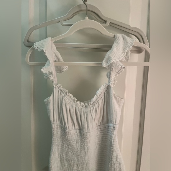 Majorelle white ruched summer mini dress. - Picture 3 of 4